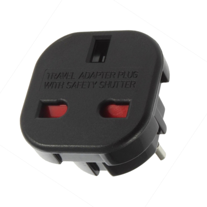 Euro adapter 110/240V - UK plug naar EU zwart
