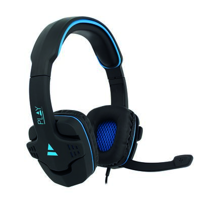 Ewent Play PL3320 over-ear gaming headset zwart/blauw