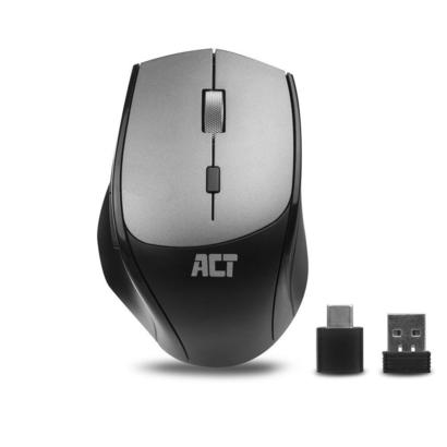 ACT AC5150 draadloze dual-connect USB-C muis zwart/zilver
