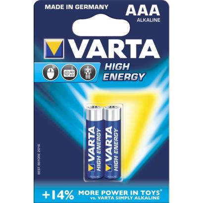 Varta High Energy LR03 AAA batterij 2 stuks