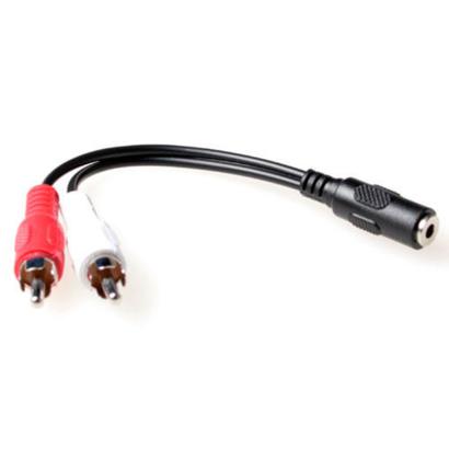 ACT 3,5mm jack naar 2x Tulp audiokabel F/M 0,15m