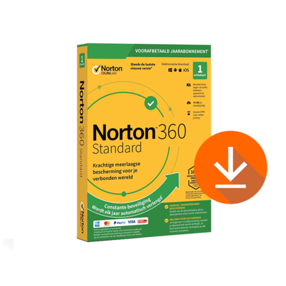 Norton 360 Standard 1-Device + 10GB Cloud 1-jaar (Download)