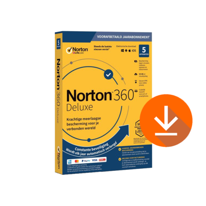 Norton 360 Deluxe 5-Device + 50GB Cloud 1-jaar (Download)