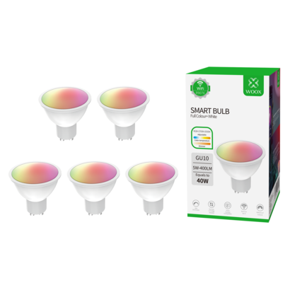 5-pack Woox R9076 Slimme GU10 LED spot WiFi RGB