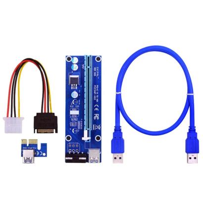 Mining Riser kaart V006 PCI-E 1x naar 16x + 60cm USB kabel