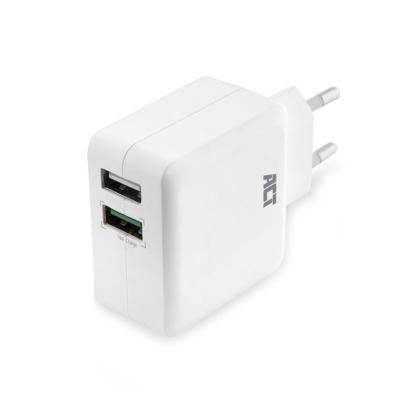 ACT 2-poorts USB lader 30W met 1 Quick Charge 3.0 poort