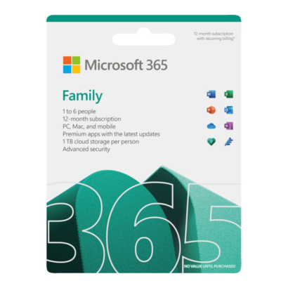 Microsoft 365 Family 6 gerbuikers PC/MAC 1 jaar (Download)
