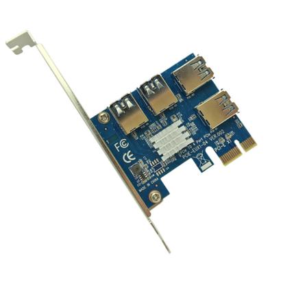 Mining Riser hub PCI-E 1x naar PCI-E 4x (4x interne USB)