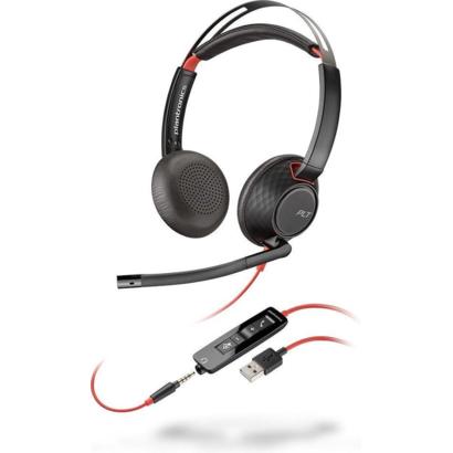 Poly Plantronics Blackwire C5220 USB-A koptelefoon zwart