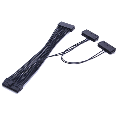 Voedingskabel 20+4-pin naar 3x 24-pin voor extra PSU's 30cm