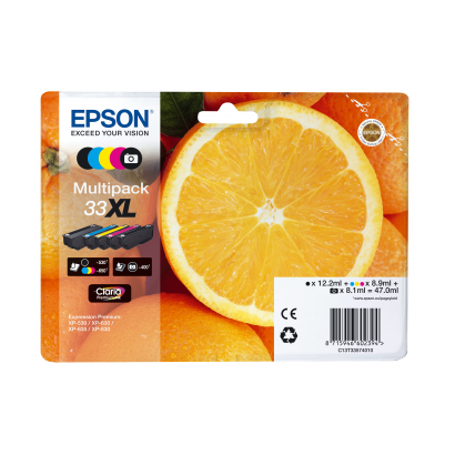 Epson 33XL multipack zwart/foto zwart/cyaan/magenta/geel