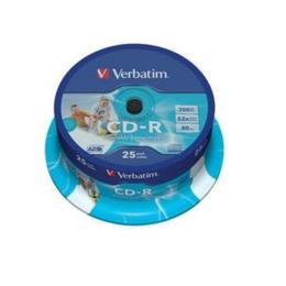 Verbatim CD-R AZO Inkjet Printable 25 stuks Spindel
