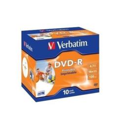 Verbatim DVD-R 4,7GB Printable 10 stuks Jewelcase