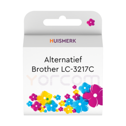 Huismerk Brother Cartridge, alternatief voor LC-3217C cyaan