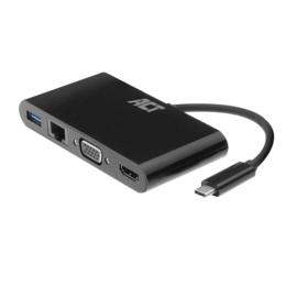 ACT AC7330 USB-C naar HDMI of VGA 4K multiport adapter