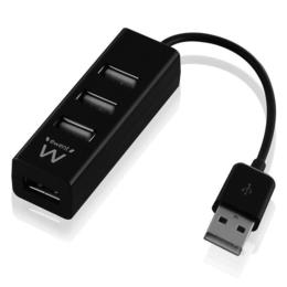Ewent EW1123 4-poorts mini hub USB 2.0 zwart