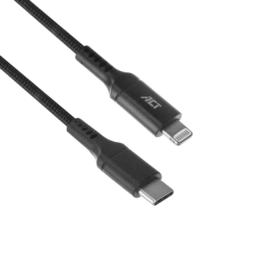 ACT USB-C naar Lightning kabel 1 meter zwart