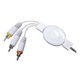 Konig uittrekbare iPod AV kabel 3,5mm naar 3x RCA