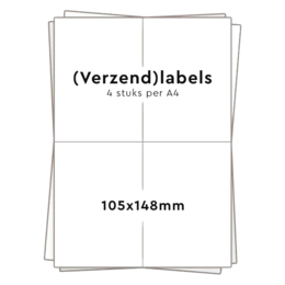 Huismerk zelfklevende stickers 4 per A4 (105x148mm) 100 vel