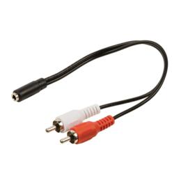 Valueline 2x Tulp naar 3,5mm Jack kabel M/F 0,20m