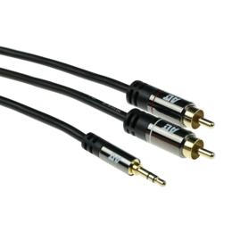 ACT High Quality 3,5mm jack naar 2x Tulp audiokabel M/M 10m