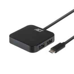 ACT 4-poorts USB 3.2 USB-C hub met stroomadapter