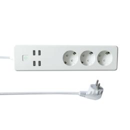 Woox R4028 Slimme stekkerdoos 3-voudig en 4x USB
