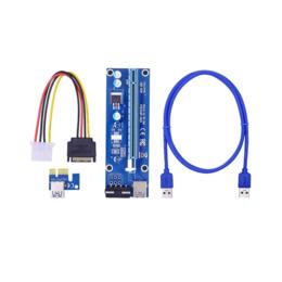 Mining Riser kaart V6 PCI-E 1x naar 16x + 100cm USB3.0 kabel