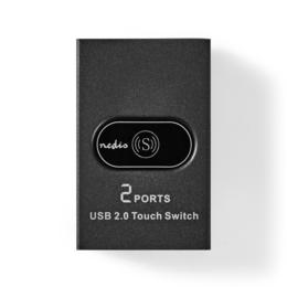 Nedis 2-poorts USB switch zwart