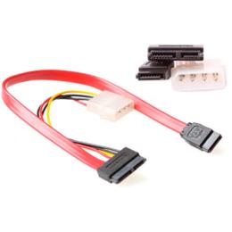 ACT Micro SATA naar SATA en Molex 4-pin voedingskabel 30cm