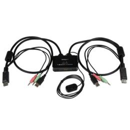 StarTech 2x USB/DP Kabel KVM Switch met audio/remote switch