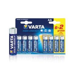 Varta High Energy LR6 AA batterij 6+2 Gratis