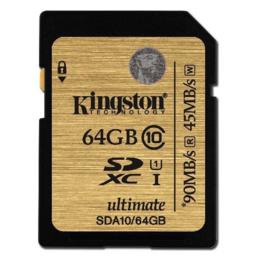 Kingston SDHX Ultimate 64GB Class 10 U1 SD kaart SDA10/64GB