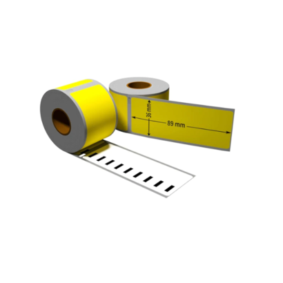 Huismerk gele adreslabels 89x36mm - compatible met 99012