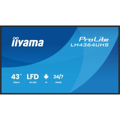 43" iiyama LH4364UHS-B1AG VA 4K UHD Digital signage display