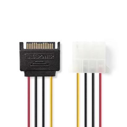 Nedis Sata 15-pins naar Molex voedingskabel M/F 0,15m