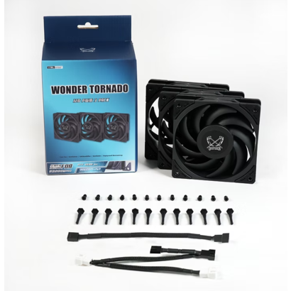 Scythe Wonder Tornado 120mm 2500RPM ventilator zwart 3-pack