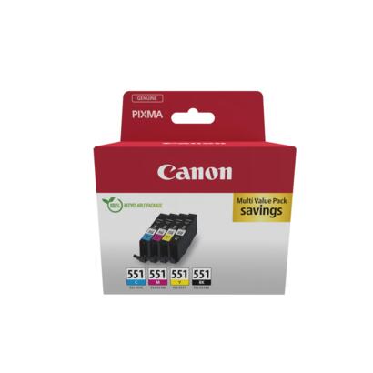 Canon CL-551 value pack zwart/cyaan/magenta/geel
