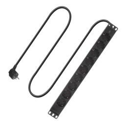 ACT PDU Stekkerdoos 9-voudig type F 19" 250V/16A 3m zwart