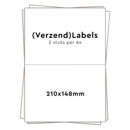 Huismerk zelfklevende stickers 2 per A4 (210x148mm) 100 vel