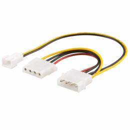 Voedingskabel 2x 4-pins Molex naar 2-pins fan adapter