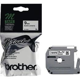 Brother M-K221BZ lettertape zwart op wit 9mm