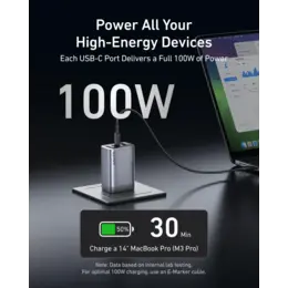 Anker 100W USB-C laptoplader 3 poorts met kabel