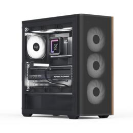 Aerocool D501A V2 behuizing zwart/hout