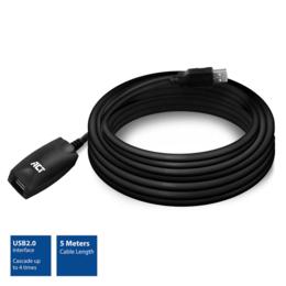 ACT USB 2.0 A verlengkabel met signaalversterker M/F 5m