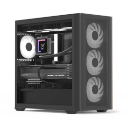Aerocool D301A V2 behuizing zwart/hout