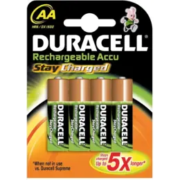 Duracell oplaadbare AA batterijen 4 stuks 2500mAh