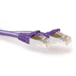 ACT paarse CAT6A SFTP netwerkkabel 1 meter