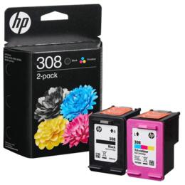HP 308 Multipack zwart/drie-kleuren inktcartridge