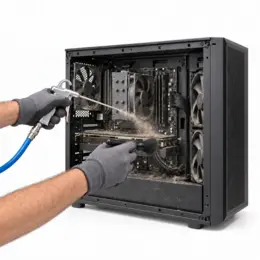 Schoonmaken binnenkant computer handmatig
